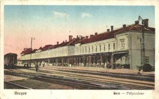 Brassó, Brasov; vasútállomás / railway station (fa)