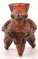 XIX. sz. Nepáli áldozati edény. Mázas kerámia / XIXth century Nepal, sacrifice bowl. Made of ceramics. 13 cm