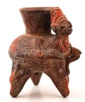 XIX. sz. Nepáli áldozati edény. Mázas kerámia / XIXth century Nepal, sacrifice bowl. Made of ceramic...