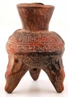 XIX. sz. Nepáli áldozati edény. Mázas kerámia / XIXth century Nepal, sacrifice bowl. Made of ceramic...