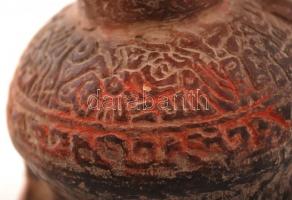 XIX. sz. Nepáli áldozati edény. Mázas kerámia / XIXth century Nepal, sacrifice bowl. Made of ceramic...