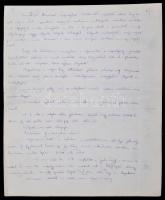 Jókai Mór (1825-1904) kézirata. Részlet a Fekete gyémántok c. regényből. Ki hogyan gyászol. Három, l...
