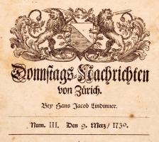 1730 Sonntags Nachrichten 8 oldalas svájci napilap. / Swiss daily newspaper. 8p