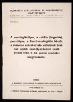 1942. A Budapesti Szállodások és Vendéglősök Ipartestületének kiadványa az árszabályozással kapcsolatos rendelet magyarázatára. 46p.