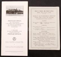 1930 A Milanoi Olasz Automobil club látogatásának programmja. Kétnyelvű füzet és nyomatatvány / 1930 Program of the Italian Autoclub in Hungary, Budapest