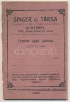 1911 Bp. VIII., Singer és Társa Varrógépek Gyári Raktárának ellenőrzési jegy lajstroma, 16p