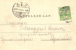 Lőcse, Leutschau, Levoca; Magy. kir. állami főreáliskola, kiadja Latzin János / school (EK)