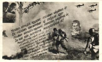 'Minden elmúlik egyszer, minden végéhez ér' II. világháború romantikus katonai verses képeslap / II. World War romantic Hungarian poem (EK)