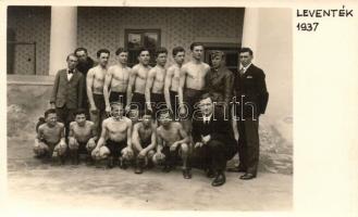 1937 Sportoló leventék, győztes csapat / Hungarian paramilitary sport youth team, photo