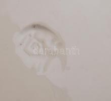 Antik Hollóházi dísz falitányér, kézzel festett, jelzett, apró lepattanással, kis mázhibával, d: 23 ...