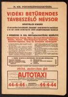 1934 Magyar Posta Vezérigazgatóság vidéki betűrendes távbeszélő névsor. I.-III. komplett. Jó állapot...