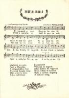 Erdélyi induló kottás képeslap; kiadja a Székely Naptárak kiadóvállalata / Transylvanian march, sheet music, patriotic propaganda