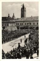 1940 Nagybánya, Baia Mare; bevonulás, Frankovits üzlete / entry of the Hungarian troops, shop, vissza So. Stpl