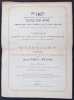 1871. Simon Bacher: Taanijah. Elegie auf den Tod seiner Excellenz des kön. Ung. Cultus. ind Unterrichts-Ministerium Weiland Baron Josef v- Eötvös... Ofen, 1871. k. ung. Universitäts-Buchdruckerei. Német és héber nyelven. 8p. Hajtásnyommal. / In German and Hebrew. Folded. 8p.