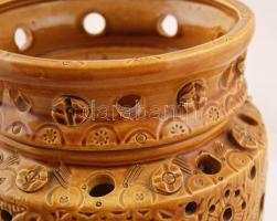 Szecessziós padlóváza, mázas kerámia, két rétegű, jelzett (fekete háromszög), hibátlan / Art nouveau...