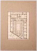 1801 Plan de la Salle d'assemblée pour l'ouverture des Etats Généraux le 4 Mai 1789. A versailles-i Rendi Gyűlésterem ülésrendje, rézmetszet, papír, François-Émmanuel Toulongeon "Histoire de France depuis la révolution de 1789" c. művéből (Paris, 1801), paszpartuban, 21×16,5 cm