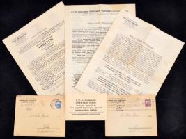 1932 Stern Samu izraelita köségkerület választási pártjának választási anyagai, szórólapok, ívek, nyomtatványok, 5 db.