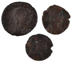 3db-os vegyes római rézpénz tétel a IV. századból T:2-,3 3pcs of Roman copper coins from the fourth century C:VF,F