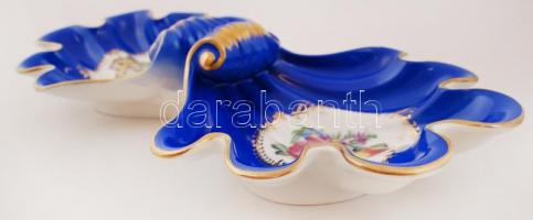 Herendi virág mintás kínáló, kézzel festett, jelzett (koronás 1940), hibátlan, h:45 cm, m:8 cm