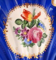 Herendi virág mintás kínáló, kézzel festett, jelzett (koronás 1940), hibátlan, h:45 cm, m:8 cm