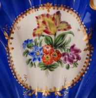 Herendi virág mintás kínáló, kézzel festett, jelzett (koronás 1940), hibátlan, h:45 cm, m:8 cm