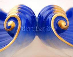 Herendi virág mintás kínáló, kézzel festett, jelzett (koronás 1940), hibátlan, h:45 cm, m:8 cm