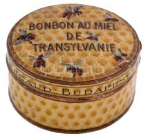 Bonbon Au Miel de Transylvanie fém dobozka, d: 8 cm, m: 4 cm