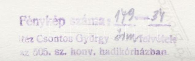 cca 1944 Háborús pusztítás a budapesti 505 sz. hadikórházban, kórházi fertőtlenítési fotókkal, 24db ...