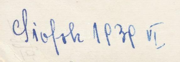 1939 Siófoki autóparkolóban fotó, verzón feliratozva, 6x8cm