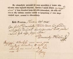 1840 Udvarhelyi Miklós. (1790-1864) színész, operaénekes, színházigazgató, rendező szerződése a pest...