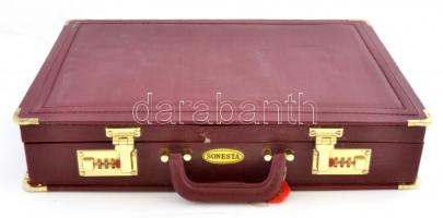 Sonesta számzáras aktatáska, műbőr, 32×44 cm