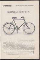 1911 Az Osztrák Fegyvergyár Társaság kerékpárokra vonatkozó árlistája, képekkel illusztrálva, kinyit...