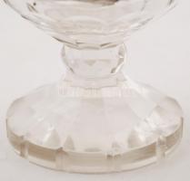 cca 1920 Haida fedeles váza, kézzel festett vadász jelenettel, formába öntött, jelzés nélkül, hibátl...