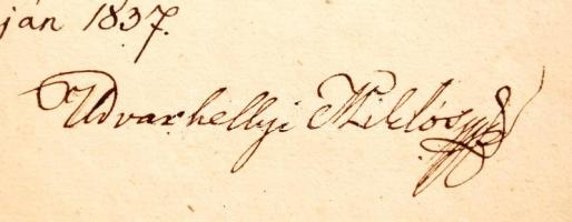 1837 Udvarhelyi Miklós. (1790-1864) színész, operaénekes, színházigazgató, rendező szerződése a pest...