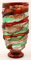 Muránói Vetro Artistico váza, több rétegű, fújt üveg, jelzett, hibátlan / Murano Vetro Artistico glass vase. Flawless. m:26 cm
