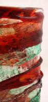 Muránói Vetro Artistico váza, több rétegű, fújt üveg, jelzett, hibátlan / Murano Vetro Artistico gla...