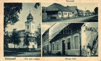 Kőrösmező, Jaszinya; Római Katolikus templom, utca, Hangya Szövetkezet üzlete / church, street, cooperative shop (kis szakadás / small tear)