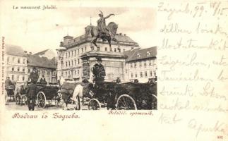 1899 Zagreb, Jelacic spomenik / monument, shop of Eugen Rado