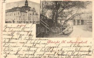 1899 Nagybecskerek, Zrenjanin; megyeház, part / county hall, river bank (EK)