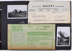 Malert Légiforgalmi V. utazási dokumentáció Bp.- Marosvásárhely-Kolozsvár vonalon (fényképek, beraga...