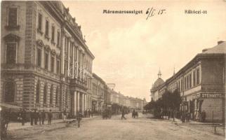 Máramarossziget, Sighetu Marmatei; Rákóczi út, Steinmetz és társa üzlete / street, shop (EK)