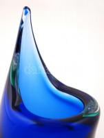 Giuliano Tosi (1942-): Díszváza. Több rétegű fújt üveg, jelzett, hibátlan / Giuliano Tosi: Glass vas...