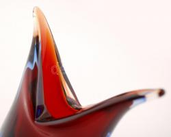 Giuliano Tosi (1942-): Díszváza. Több rétegű fújt üveg, jelzett, hibátlan / Giuliano Tosi: Glass vas...