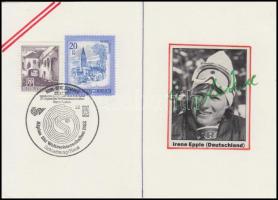 1982 Az osztrák alpesi síbajnokság négy versenyzője által aláírt első napi lebélyegzett levelezőlap ...