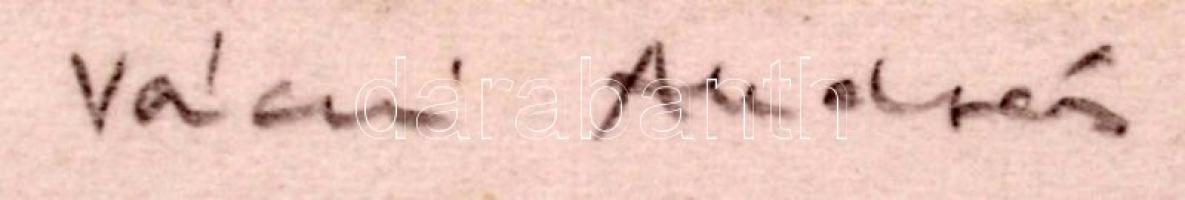 Váczi András(1967-): Béke. Rézkarc, papír, jelzett, 9x17 cm