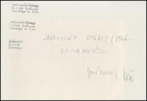 1983 Jankovszky György(1946-): New York, World Trade Center, feliratozva, aláírt, pecséttel jelzett,...