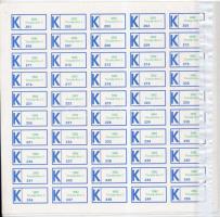 2 db piros és 2 db kék ragjegy ív