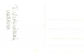 II. Világháborús katonai lap Kárpátaljáról, tank lerombolt épületekkel / WWII military postcard from...