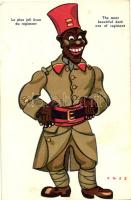 Le plus joli brun du régiment / The most beautiful dack one of regiment, French black soldier, humour, Adia postcard 13. s: Cass (fl)