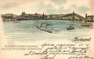 Budapest, 5 db régi városképes képeslap az 1897-1904 közötti időszakból, több litho, egy floral, veg...